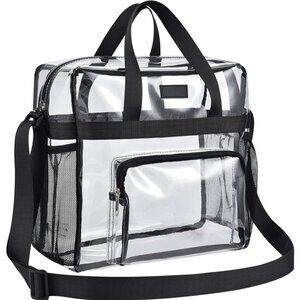 Oraben Bag for Stadium Events - Clear/Black, 12"x6"x12"